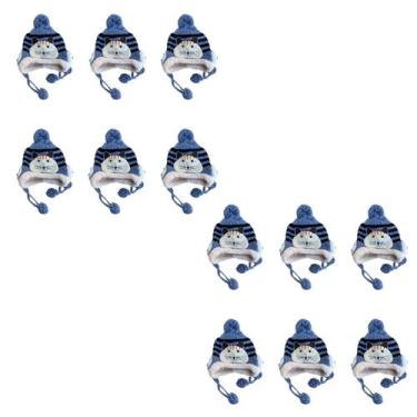 Imagem de kit 12 toucas gorro infantil de pompom bichinho para menino menina for