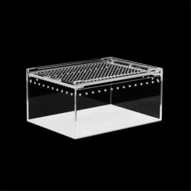 Imagem de Caixa de Alimentação para Répteis Contêiner em Acrílico Transparente Tanque Água Cerca Vidro Design Totalmente com Visibilidade 360 Graus Fácil Observar Alimentar Seguro e Ambientalmente Amigável Adeq