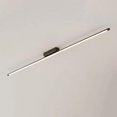 Imagem de Luminária De Teto Linear Led Moderna Semi Flush Mount Luz De Teto Minimalista De Faixa Longa Lustre Para Sala De Estar Cozinha Corredor De Escada, K, 60CM/23.6In