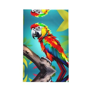 Imagem de XLLingL Papagaios na árvore impressão Waffle toalhas de cozinha, panos de prato de microfibra, para decoração e limpeza de cozinha - 1 peça