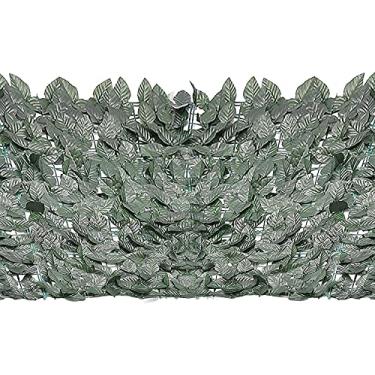 Imagem de Painéis de cerca de privacidade para fora rolo de vegetação artificial expansível falso parede pátio folha de plástico verde planta videira grama painéis cobertura de portão para jardim quintal