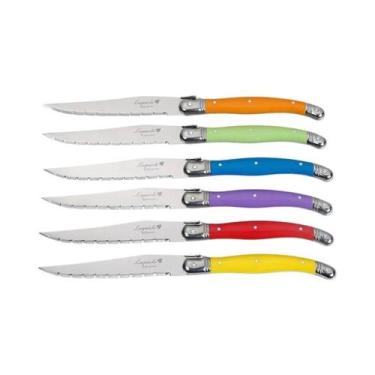 Imagem de Conjunto De Facas De Churrasco Coloridas Laguiole 6-8 Peças Em Aço Ino