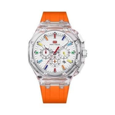 Imagem de Relógio Esportivo Masculino Com Pulseira De Silicone Laranja MINI FOCU