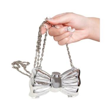 Imagem de Bolsa De Mão Redonda De Acrílico Dourada Brilhante, Bolsa De Designer 