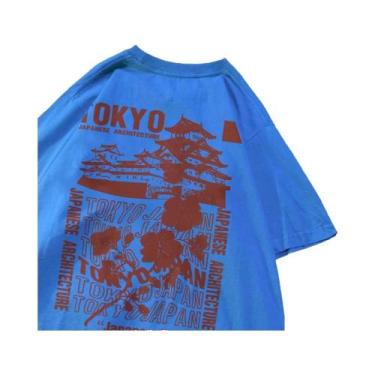 Imagem de Camisetas De Algodão Oversize Femininas Com Estampa De Sakura De Tóqui