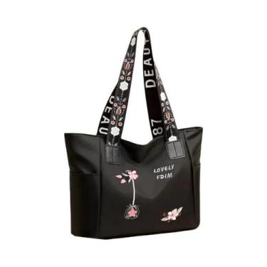 Imagem de Bolsa Tote Casual Feminina De Nylon Impermeável Com Grande Capacidade 