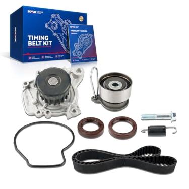 Imagem de KAX Kit de correia dentada com bomba de água compatível com Honda Civic 2002-2005 1.7L L4, Civic 2001, OEM # 14400-PMM-A02, 14520-PLC-335, 19200-PLM-A01, TS26312, ITM312