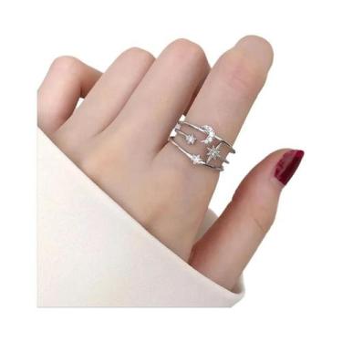 Imagem de VENTFILLE 925 prata lua borla abertura moda feminina anel ins, Btsp531