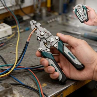 Imagem de Alicate de decapagem de fio multifuncional, ferramenta de crimpagem de cortador de decapador autoajustável