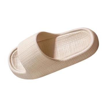 Imagem de Pantufas femininas Eva de sola grossa para casa e banheiro, resistente ao odor e lavável, Caqui, 36