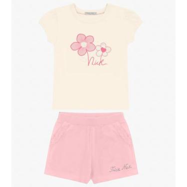 Imagem de Conjunto Feminino Blusa com Shorts Trick Nick Off White, 2, Off White