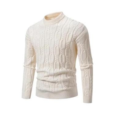 Imagem de Suéter Masculino Casual De Gola Redonda Macio, Clássico De Outono, Tri