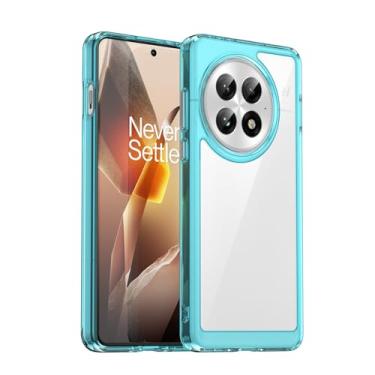 Imagem de Wanyuexes Capa para OnePlus 13 PJZ110 Capas, parte traseira de policarbonato rígido transparente e capa protetora de TPU macio para OnePlus 13 5G azul cristal
