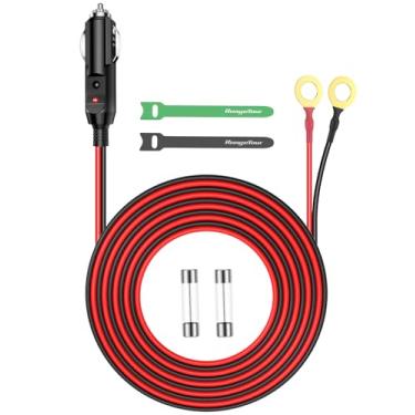 Imagem de Range Tour Plugue de isqueiro resistente, cabo de extensão de plugue de isqueiro de substituição fundido 12V-24V 15A para carregador de cabo de alimentação de 1 metro para bomba de ar inversor de