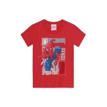 Imagem de Camiseta infantil menino do homem-aranha que brilha no escuro Brandili-Masculino