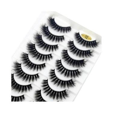 Imagem de Cílios Postiços Naturais Longos 3D De Mink, 10 Pares, Macios E Volumos