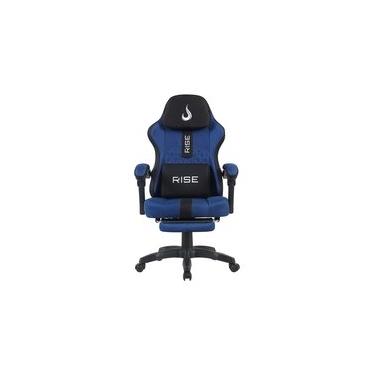 Imagem de Cadeira Gamer Rise Mode Z11, Ângulo Ajustável, Tecido, Azul e Preto - RM-CG-Z11-BB