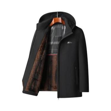 Imagem de Jaqueta De Inverno Masculina Com Capuz Em Fleece, Impermeável E Quente