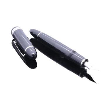 Imagem de Caneta-tinteiro De Acabamento Em Laca Preta E Dourada, Ponta Fina, Pre