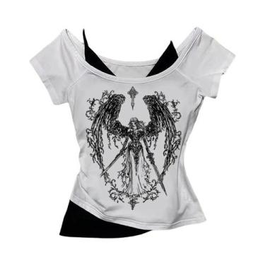 Imagem de Top Corset Retro Y2K Sem Alças Para Mulheres, Estampa Gótica Harajuku,