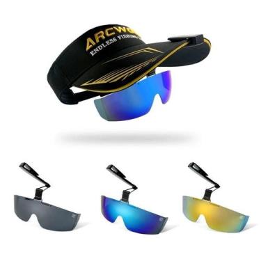 Imagem de Óculos De Sol Polarizados Ajustáveis Com Clipe, Proteção UV, Viseiras 