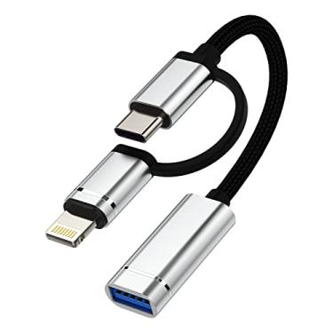 Imagem de Para iPhone OTG Cabo USB A fêmea para USB C macho adaptador Lightning tipo 3.0 Dongle cabo hub de porta de câmera compatível com Samsung Galaxy para Apple para iPhone15 Pro Max Plus para iPad Air Mini