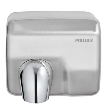 Imagem de Secador de mãos comercial montado na parede, secador de mãos elétrico de aço inoxidável para banheiro, soprador automático de vento quente de alta velocidade de 1600 W, plugue de 110 V, secagem de 8 a