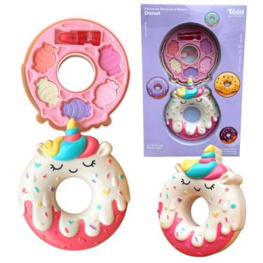 Imagem de KIT Maquiagem Paleta Sombra Com Batom Donuts Infantil