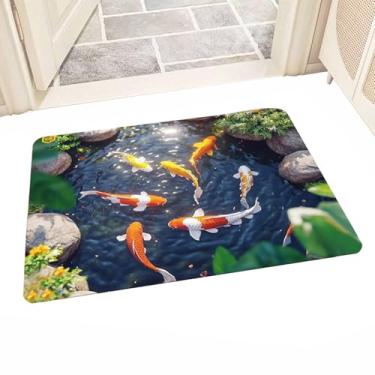 Imagem de Tapete com furo 3D – Decoração antiderrapante divertida para lagos de peixes | Tapete com furo 3D, para Dia das Bruxas, Feriado de Ano Novo, Véspera de Casa, Entrada, Sala de Estar, Quarto, Corredores