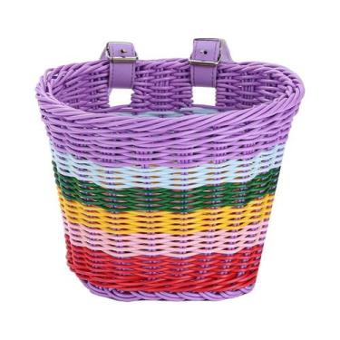 Imagem de Cesta De Bicicleta Infantil De Vime Para Frente, Cesto De Bicicleta De