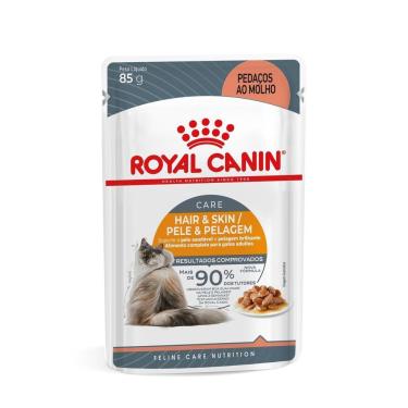 Imagem de Ração Úmida Sachê Hair e Skin para Gatos Adultos 85 g Royal Canin