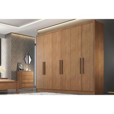 Imagem de Guarda Roupa Casal 6 Portas e 4 Gavetas Rizon/Linea Cumaru - Novo Horizonte
