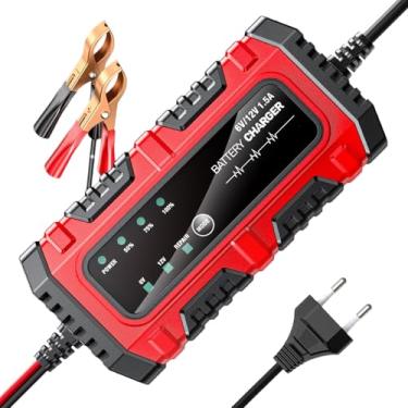 Imagem de Carregador De Bateria Para Moto,Carregador E Mantenedor Automatico 6V E 12V | Lento para Bateria de Autocaravana | para Carrinho de Golfe Camião Cortador de Relva Bicicleta Náutico
