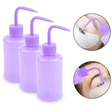 Imagem de Kit 3 Frasco Pisseta Dosador Limpeza Extensão de Cílio 250ml Estética 