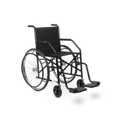 Imagem de Cadeira de Rodas Dobrável Aço Carbono CDS Raiada