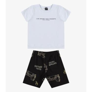 Imagem de Conjunto Infantil Camiseta e Bermuda Select Preto, 10, Preto