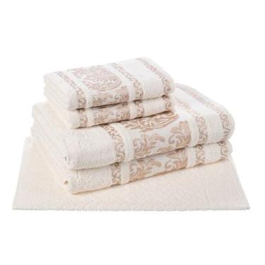 Imagem de Jogo Toalha de Banho Gigante 5 Pçs Ibiza Cavhome, Pérola