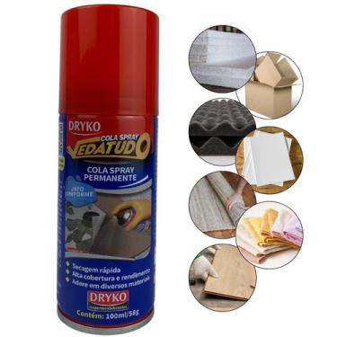 Imagem de Cola Spray Permanente Seca Rápido Incolor 100ml Vedatudo - DRYKO, Cola