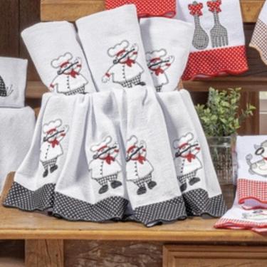 Imagem de Jogo Semaninha De Panos De Prato Bordados 07 Peças 100% Algodão - Gourmet