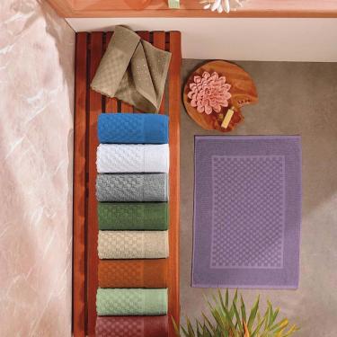 Imagem de Toalha De Piso Horus 70x50 Cm Antiderrapante 1 Peça 100% Algodão - Verde Musgo