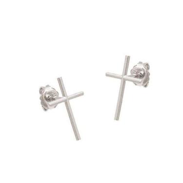 Imagem de Brinco Prata CRUZ 0.8g 1cm x 0.7cm com Embalagem