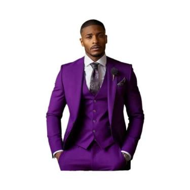 Imagem de Terno Formal Masculino Verde Esmeralda De 3 Peças: Jaqueta, Colete E C