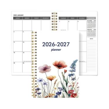Imagem de Planejador Semanal E Mensal A5 2026-2027, Organizador Espiral, Calendá