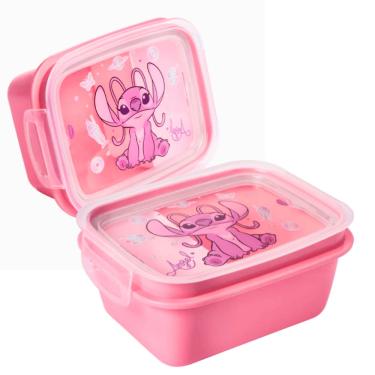 Imagem de Marmita Infantil com Divisória e Trava Disney Angel 630ml 18166 - Plasútil