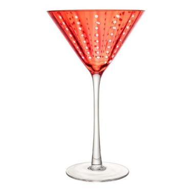Imagem de 2 Taças para Martini Orquídea 220ml Vermelho Vidro Wolff