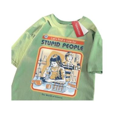 Imagem de Camiseta Masculina Oversized De Algodão Respirável Com Manga Curta, Es