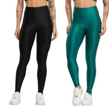 Imagem de KIT 2 Calça Legging Fitness Esmeralda Serra e Mar Roupa De Academia Treino Moda Feminina Musculação-Feminino