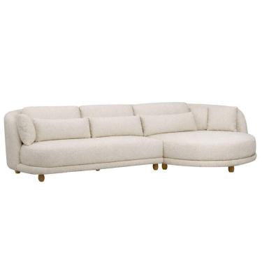 Imagem de Sofá 05 Lugares 330cm Arizona Com Chaise Esquerdo Bouclé Off White - Nexta Casa