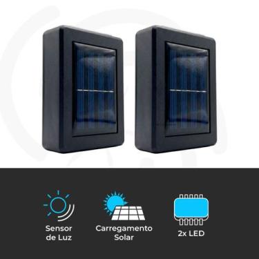 Imagem de Kit 2 Luminária Arandela Solar LED Externa Sensor Crepuscular IP65 - P