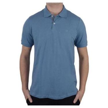 Imagem de Camisa Masculina Ogochi Gola Polo Essencial Slim Azul - 0074-Masculino